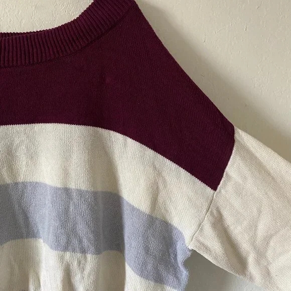 Lucky Brand Womens Sweater Relaxed Fit Ribbed Size XXL Knit Pullover Stripe - Picture 5 of 11